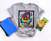 Load image into Gallery viewer, Tie Dye Black Box School Grades DTF TRANSFER
