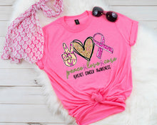 Load image into Gallery viewer, Peace Love Cure Breast Cancer Awareness SCREEN