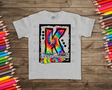 Load image into Gallery viewer, Tie Dye Black Box School Grades DTF TRANSFER