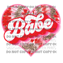 Load image into Gallery viewer, Red Pink Leopard Babe Heart TRANSFER