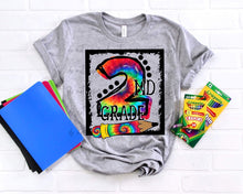 Load image into Gallery viewer, Tie Dye Black Box School Grades DTF TRANSFER