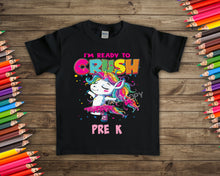 Load image into Gallery viewer, School I’m Ready To Crush-Girl Ballet Unicorn 8” HIGH HEAT SOFT SCREEN