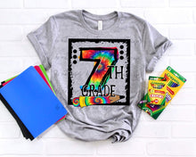 Load image into Gallery viewer, Tie Dye Black Box School Grades DTF TRANSFER