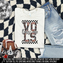 Load image into Gallery viewer, Let’s Go Football Faux Embroidery Checkered Mascots DROPDOWN TRANSFER CAP 24
