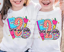 Load image into Gallery viewer, Pink Checker Disco Apple Collage School Grades DROPDOWN TRANSFER
