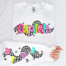 Load image into Gallery viewer, Bright Checkered Mascot With Sleeve Option DTF TRANSFER CSD
