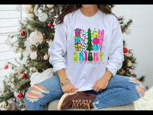 Load image into Gallery viewer, Merry And Bright Christmas Presents Faux Sequin TRANSFER
