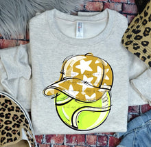 Load image into Gallery viewer, Play Ball Tennis Happy Face Hat DROPDOWN TRANSFER BIA
