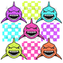 Load image into Gallery viewer, Neon Check Distressed Mascots TRANSFER CYBER JUNE 26
