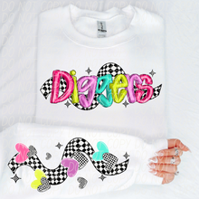 Load image into Gallery viewer, Bright Checkered Mascot With Sleeve Option DTF TRANSFER CSD
