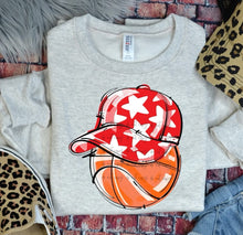Load image into Gallery viewer, Play Ball Basketball Happy Face Hat DROPDOWN TRANSFER BIA
