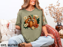 Load image into Gallery viewer, Floral Fall Pumpkin Faux Yarn Crochet TRANSFER ET OCT 25
