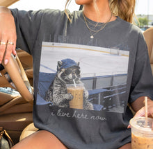 Load image into Gallery viewer, I Live Here Now Raccoon For Dark Shirts Hockey TRANSFER ET MAR 26
