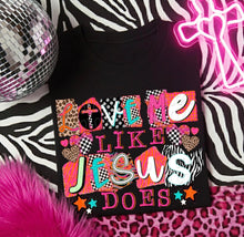 Load image into Gallery viewer, Love Like Jesus Does Leopard Checker Magazine Cutout TRANSFER DWD
