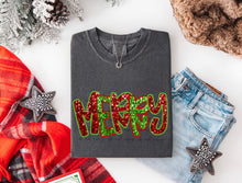 Load image into Gallery viewer, Merry Red Green Faux Sequins TRANSFER
