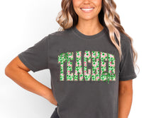 Load image into Gallery viewer, Teacher Pink Shamrock Bow TRANSFER ET JAN 26
