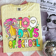 Load image into Gallery viewer, 100 Days Of School Pencil Pink Teal Bow TRANSFER UAC JAN 26
