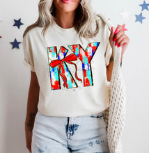 Load image into Gallery viewer, RWB Brushstroke Bow States (all 50 states available) TRANSFER CST MAY
