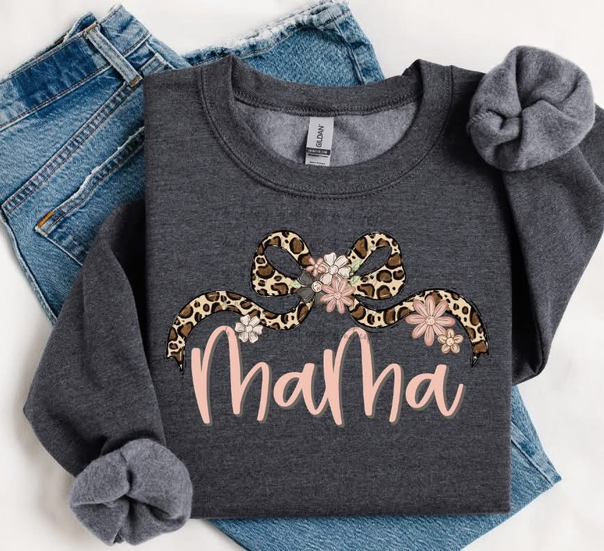 Leopard Bow Floral Name CUSTOMIZED DTF Transfer