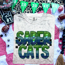 Load image into Gallery viewer, Blue Green Electric Check Mascot Dropdown TRANSFER CAP MAR
