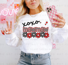 Load image into Gallery viewer, XOXO Red Black Checkered Names DROPDOWN TRANSFER CAP JAN
