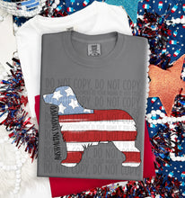 Load image into Gallery viewer, Patriotic Dog Designs Black Text SWD MAY DROPDOWN TRANSFER
