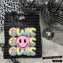 Load image into Gallery viewer, Rainbow Checker Pink Happy Stacked Mascots Dropdown TRANSFER CAP JUNE 25
