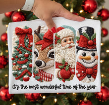 Load image into Gallery viewer, It’s The Most Wonderful Time Of The Year Faux Yarn 4 Block TRANSFER ET OCT 25
