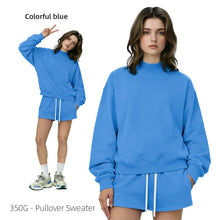 Load image into Gallery viewer, Women’s Blank Mock Neck Pullover &amp; Short Set 12 Colors
