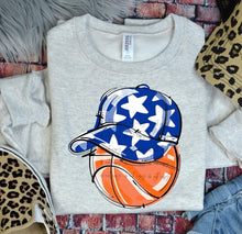 Load image into Gallery viewer, Play Ball Basketball Happy Face Hat DROPDOWN TRANSFER BIA
