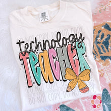 Load image into Gallery viewer, Teacher Pencil Bow DROPDOWN TRANSFER SWD JUNE
