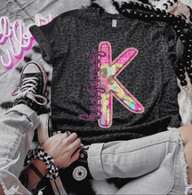 Load image into Gallery viewer, Rainbow Leopard Single Letter Mascot Dropdown TRANSFER CAP APR
