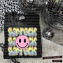 Load image into Gallery viewer, Rainbow Checker Pink Happy Stacked Mascots Dropdown TRANSFER CAP JUNE 25
