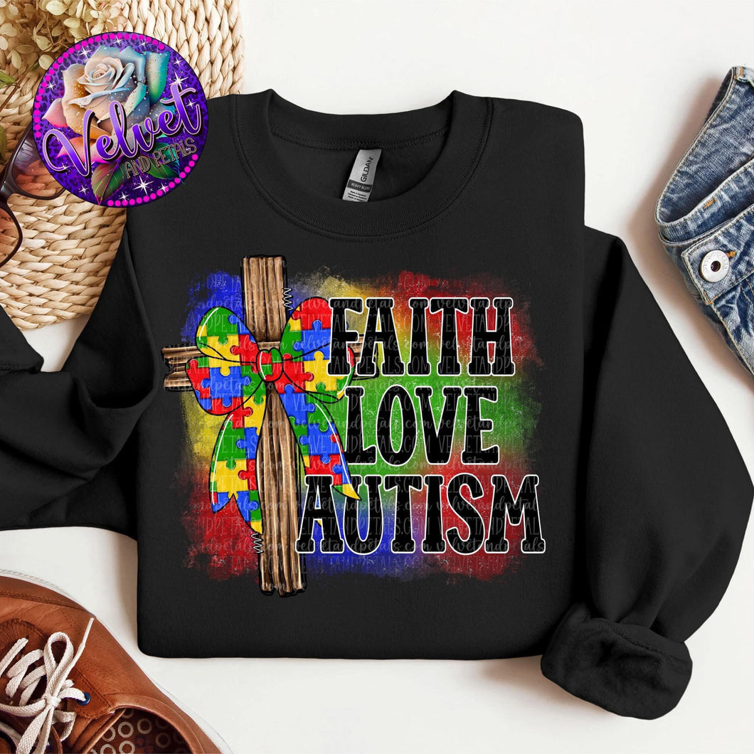 Faith Love Autism Cross TRANSFER VP DEC