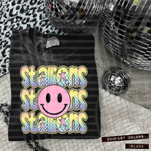 Load image into Gallery viewer, Rainbow Checker Pink Happy Stacked Mascots Dropdown TRANSFER CAP JUNE 25
