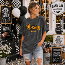 Load image into Gallery viewer, Distressed Script Football Mascot DROPDOWN TRANSFER TCC SEP DROP 26
