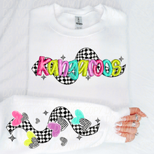 Load image into Gallery viewer, Bright Checkered Mascot With Sleeve Option DTF TRANSFER CSD
