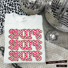 Load image into Gallery viewer, Pink Checker Gold Glitter Mascot Dropdown TRANSFER CAP APR
