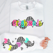 Load image into Gallery viewer, Bright Checkered Mascot With Sleeve Option DTF TRANSFER CSD
