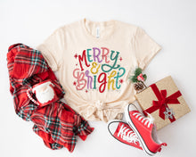 Load image into Gallery viewer, Merry &amp; Bright Faux Embroidery TRANSFER ET OCT 25

