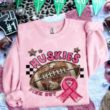 Load image into Gallery viewer, Pink Out Football Faux Embroidery Mascot DROPDOWN TRANSFER HMWK 24
