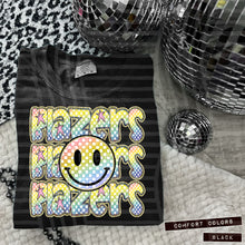 Load image into Gallery viewer, Rainbow Checker Happy Stacked Mascots Dropdown TRANSFER CAP JUNE 25
