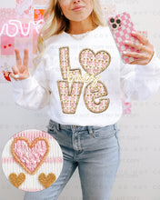 Load image into Gallery viewer, Love Sweater Faux Embroidery Mascot Dropdown TRANSFER CAP

