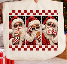 Load image into Gallery viewer, Glitter Checker Santa Block Trio TRANSFER TUESDAY
