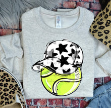Load image into Gallery viewer, Play Ball Tennis Happy Face Hat DROPDOWN TRANSFER BIA
