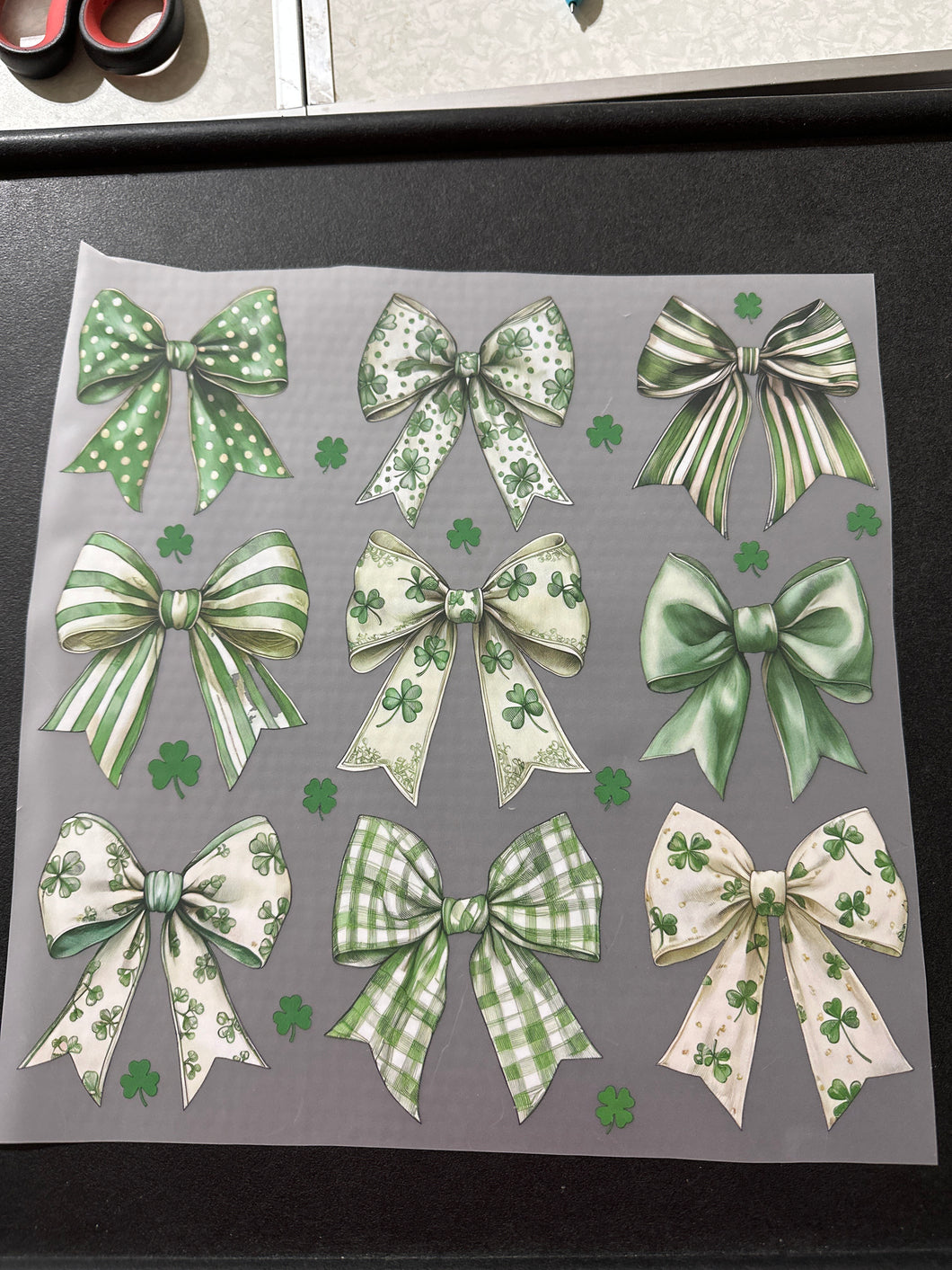 Green Bow Collage RTS DTF TRANSFER