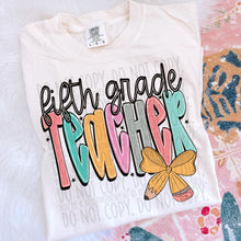 Load image into Gallery viewer, Teacher Pencil Bow DROPDOWN TRANSFER SWD JUNE
