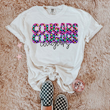 Load image into Gallery viewer, Colorful Checkered Stacked Mascot Dropdown TRANSFER CAP
