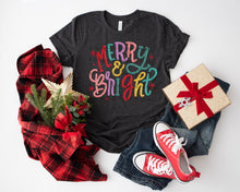 Load image into Gallery viewer, Merry &amp; Bright Faux Embroidery TRANSFER ET OCT 25
