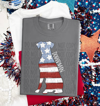Load image into Gallery viewer, Patriotic Dog Designs White Text SWD MAY DROPDOWN TRANSFER
